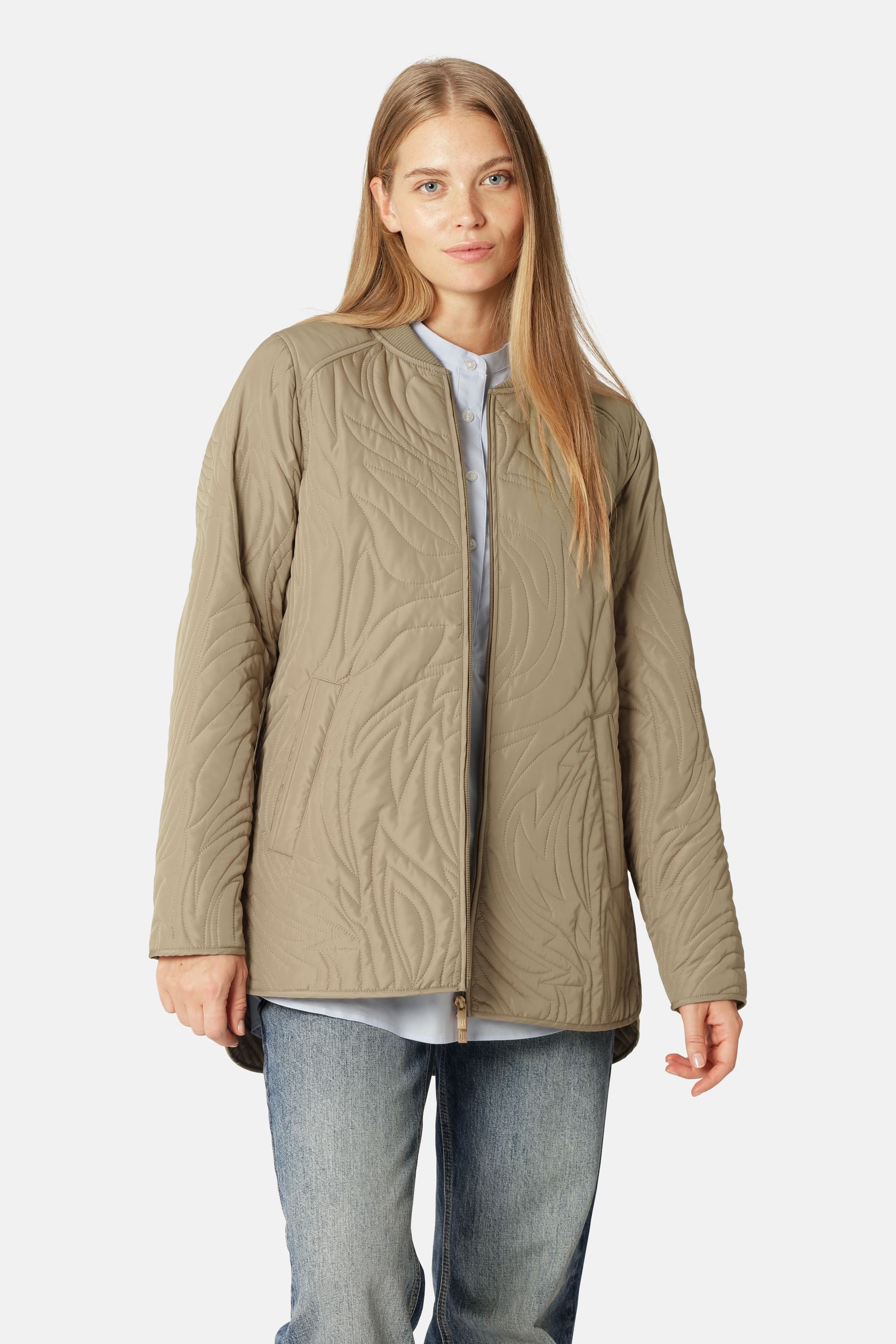 Kurze Steppjacke - Greige